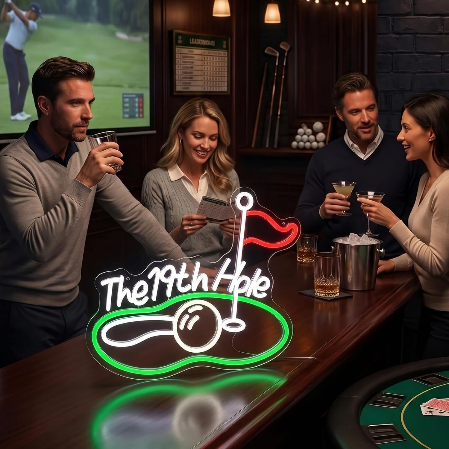 The 19th Hole Golf LED Neon Si - Lighting Christmas Decor 评论和价格